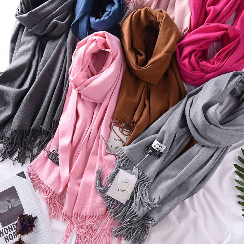 Scarves Ladies Autumn and Winter Fashion Cashmere Scarf Shawl Wild Tassel Solid Color Warm Headscarf Fashionable Oversized Shawl Scarves Ladies Autumn and Winter Fashion Cashmere Scarf Shawl Wild Tassel Solid Color Warm Headscarf Fashionable Oversized Shawl
