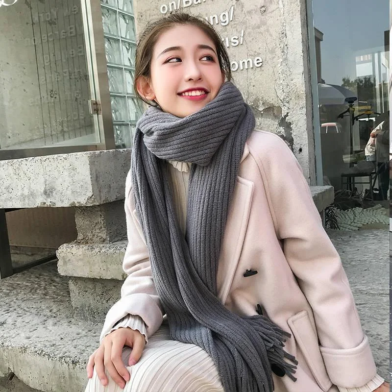 Scarves Ladies Knit Comfortable Warm Thick Long Scarf Women Tassel Big Outdoor Sweet Shawl Elegant Wool Shawl Cape Scarves Ladies Knit Comfortable Warm Thick Long Scarf Women Tassel Big Outdoor Sweet Shawl Elegant Wool Shawl Cape